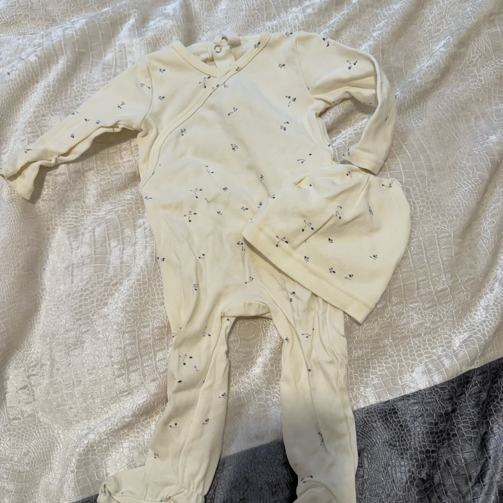 LILETTE Cream Baby One Piece with Hat